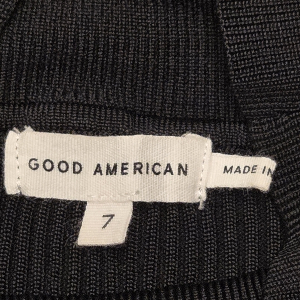 Good American Body Suit Mock Neck Ribbed Sweater Bodysuit Black Size 4X 7 - Picture 5 of 6